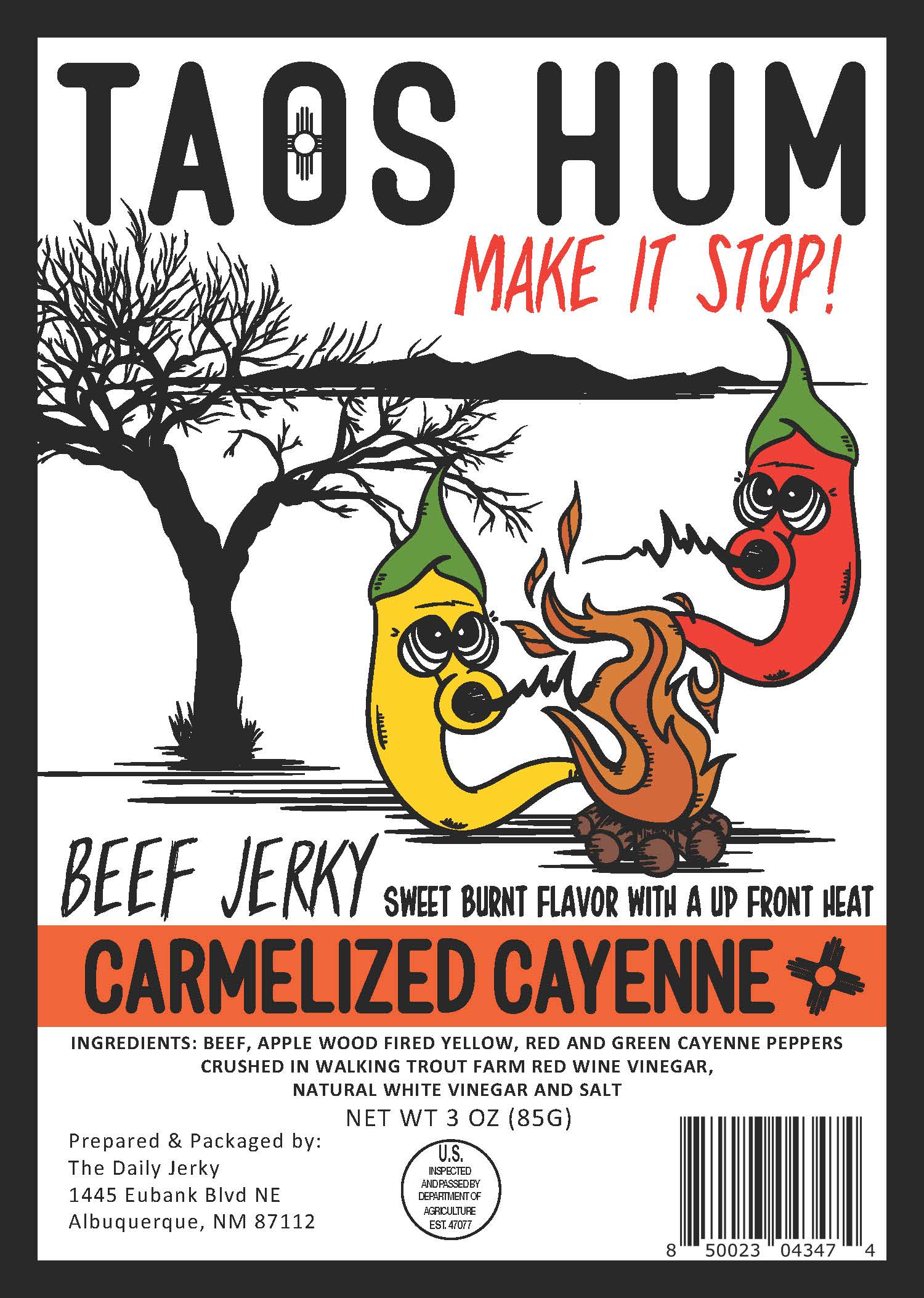 Beef Jerky Taos Hum  Caramelized Cayenne!